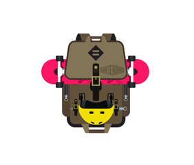 
Traveling backpack vector icon design