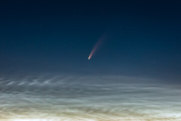 Neowise comet in the night sky of Lithuania