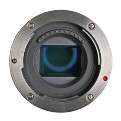 Inside a modern system camera - a device for connecting a lens isolated