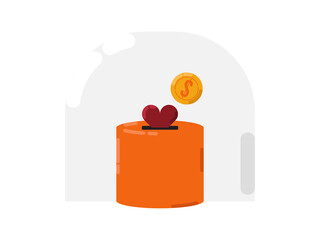 Donation in the international day of charity flat design illustration.