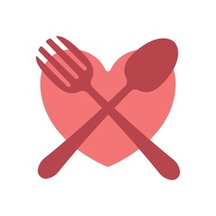fork and spoon with heart