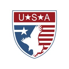 usa label with eagle
