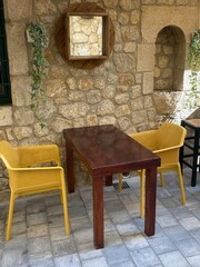 Fototapeta na wymiar table and chairs