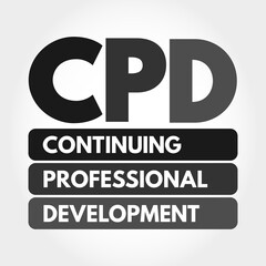 CPD - Continuing Professional Development acronym, business concept background