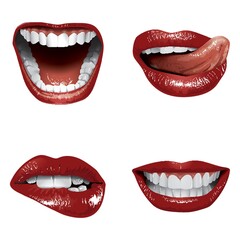 mouth and lips gesture collection