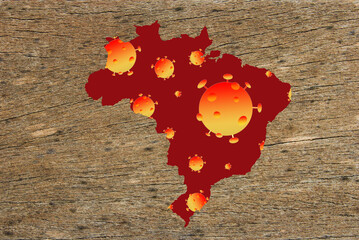 Coronavirus map Brazil, pandemic, epidemic