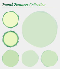 Colorful round banner. Circular backgrounds in yellow green colors. Vibrant vector illustration.