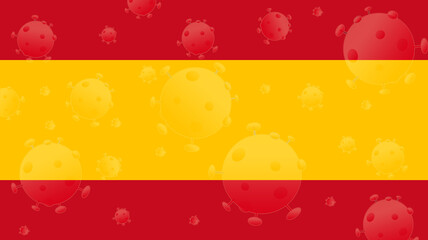 Coronavirus, flag of Spain - 365186764