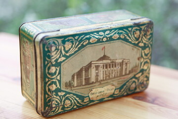 Vintage tin box of chocolates