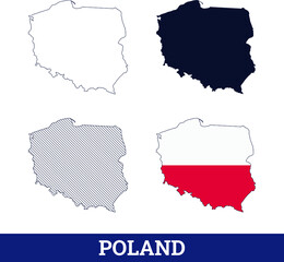 Poland Map with National flag Vector