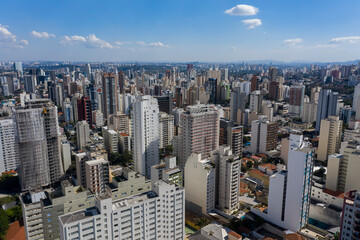 Aerial view of Sao Paulo, Brazil. District Cerqueira Cesar. 