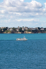 View from the ramparts at the town of Dinard. Saint Malo, Brittany, France