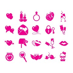 collection of valentine's day icons