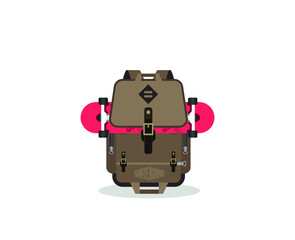 Fototapeta premium Traveling backpack vector icon design