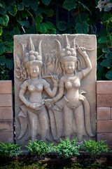 Apsara sandstone craft statue for garden decoration.
