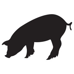 silhouette of pig