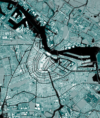 map of the city of Amsterdam, Netherlands