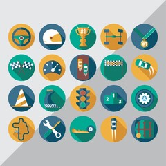 collection of motor race equipment