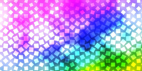 Light Multicolor vector pattern in square style. Illustration with a set of gradient rectangles. Design for your business promotion.