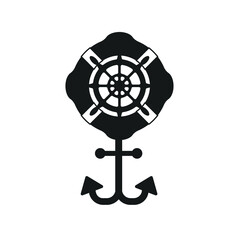 Obraz premium Anchor ,ship steering wheel, pirate skull ( Use for print, t-shirt typography and other uses )