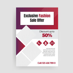 Exclusive Fashion Sale Offer abstract Flyer Template
