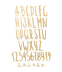English alphabet. Golden lettering. English alphabet. Letter. Vector handwritten brush script. Gold letters on dark background. ABC Painted. Modern Brushed Lettering. Painted Alphabet. Education.