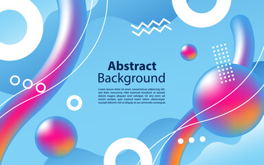 Blue background with colorful fluid graphic shape background design.