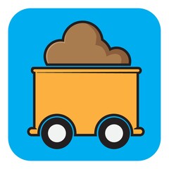 yard cart filled with soil