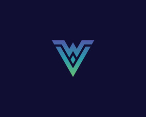 Letter W V logo design. creative minimal monochrome monogram symbol. Universal elegant vector emblem. Premium business logotype. Graphic alphabet symbol for corporate identity