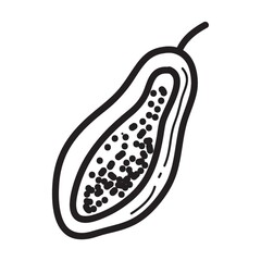 papaya cut into half