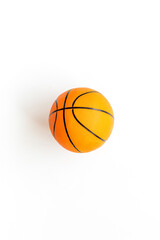 Basketball ball on white background top view copy space