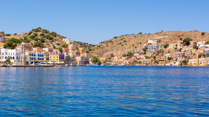 Fototapeta premium Beautiful island of Symi with a turquoise bay. Dodecanese, Greece