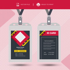 Creative ID Card Design Template. Identity badge.