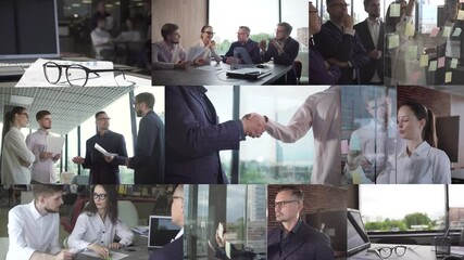 Business concept. Composition of various video clips representing the life business - Powered by Adobe