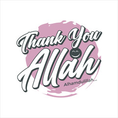 Thank You Allah simple bw and brush background