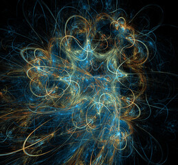 a curly lines fractals, computer generated image