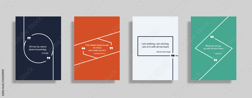 Wall mural quote speech box design templates set. quatation text in bubble brackets frame. citation empty graph