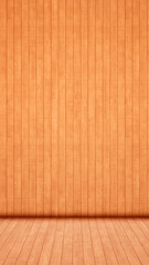 Concept or conceptual vintage or grungy brown background of natural wood or wooden old texture floor and wall as a retro pattern layout. A 3d illustration metaphor to time, material, emptiness,  age 