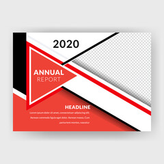Abstrat Annual Report Horizontal Flyer Design Template.