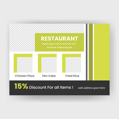 Horizontal Flyer template for restaurant.