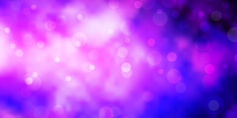 Dark Purple, Pink vector texture with disks. Abstract illustration with colorful spots in nature style. Pattern for booklets, leaflets.