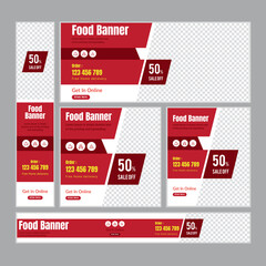  Food & Restuaruant Concept web Bannar set Design.