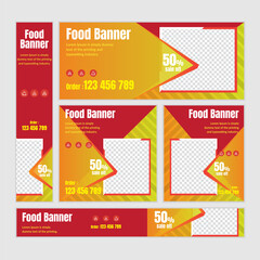  Food & Restuaruant Concept web Bannar set Design.