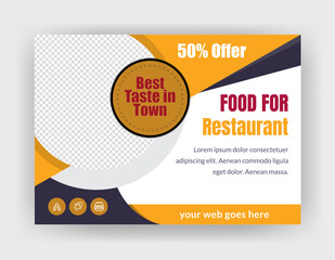 Horizontal Flyer template for restaurant.