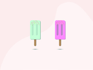 Ice cream set and ice lolly vector clipart