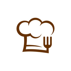 Chef Hat with Spoon and Fork Logo Design Template Vector, Icon Symbol, Creative Design Concepts