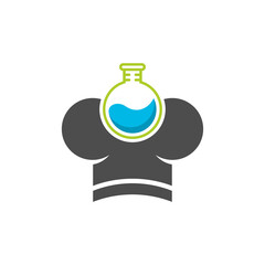Chef Hat with laboratory glass Logo Design Template Vector, Icon Symbol, Creative Design Concepts