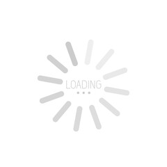 Isolated loading icon on black background, vector illustration.