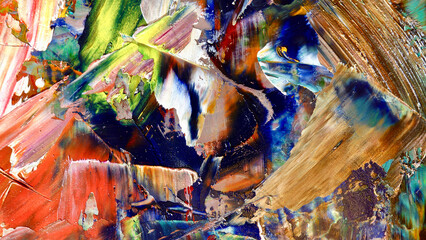 Colorful abstract background wallpaper. Modern motif visual art.  Mixtures of oil paint. Trendy...