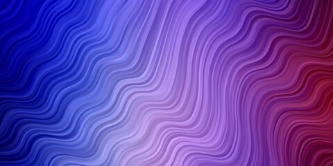 Light Blue, Red vector backdrop with curves. Colorful illustration in circular style with lines. Pattern for booklets, leaflets.